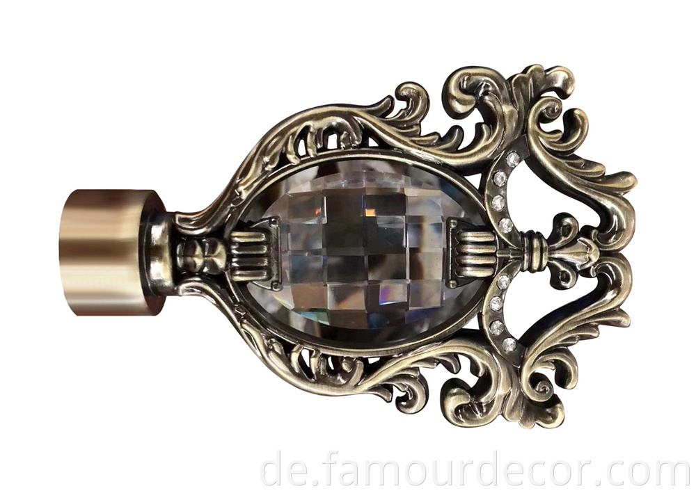 Algeria crystal glass head curtain rod